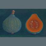 Gold Gourds, watercolor and acrylic on board