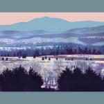 Shenandoah Valley in Snow, gouache and acrylic on board