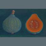 Gourd, acrylic and watercolor on board