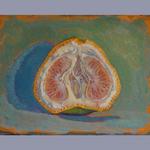 Ugli Fruit, watercolor and acrylic on board