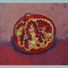 Pomegranate, watercolor and acrylic on board