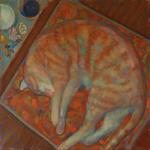 Round Cat, oil on canvas
