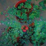 Geranium, oil on canvas