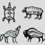 Anishinaabe spirit illustrations, National Museum of the American Indian, Howard & Revis Design