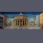 backdrop, Mandragola, painted for the Shakespeare Theatre